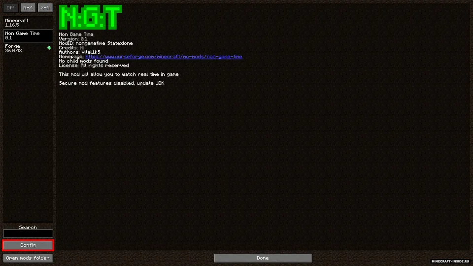 Non Game Time — Minecraft mod, rasm 4