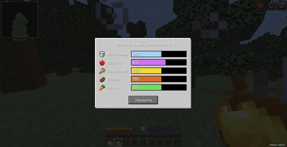 Nutrition — Minecraft mod, rasm 2