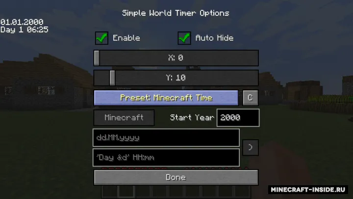 Simple World Timer — Minecraft mod, rasm 2