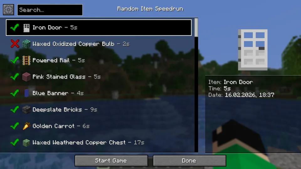 Random Item Speedrun — Minecraft mod, rasm 3