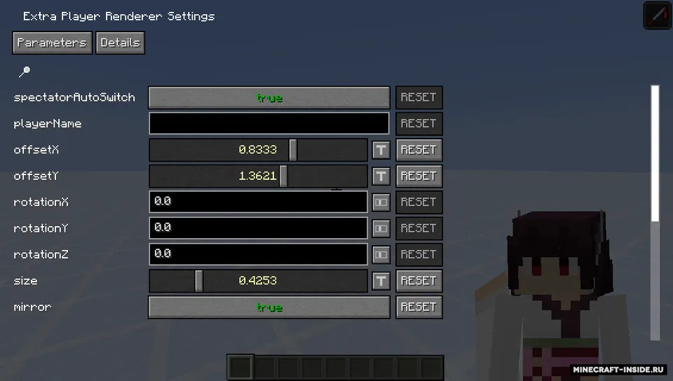 ExtraPlayerRenderer — Minecraft mod, rasm 2