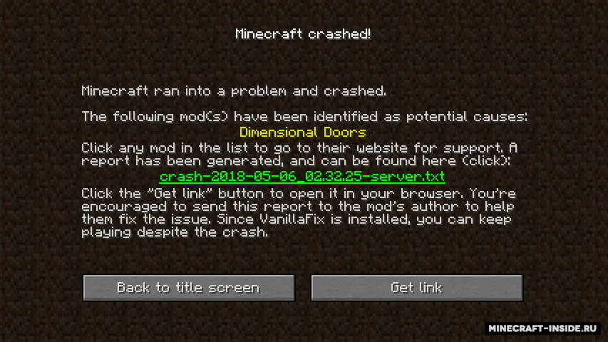 VanillaFix — Minecraft mod, rasm 1