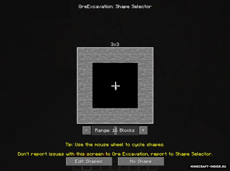 Ore-Excavation: Shape Selector — Minecraft mod, rasm 2