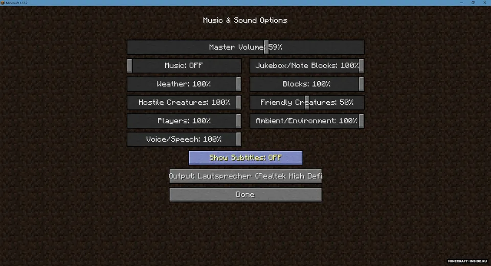 Sound Device Options — Minecraft mod, rasm 1