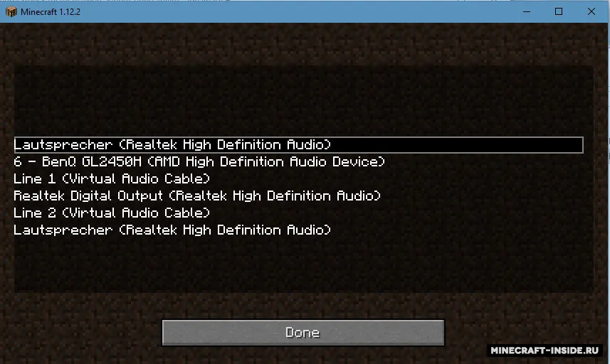 Sound Device Options — Minecraft mod, rasm 2