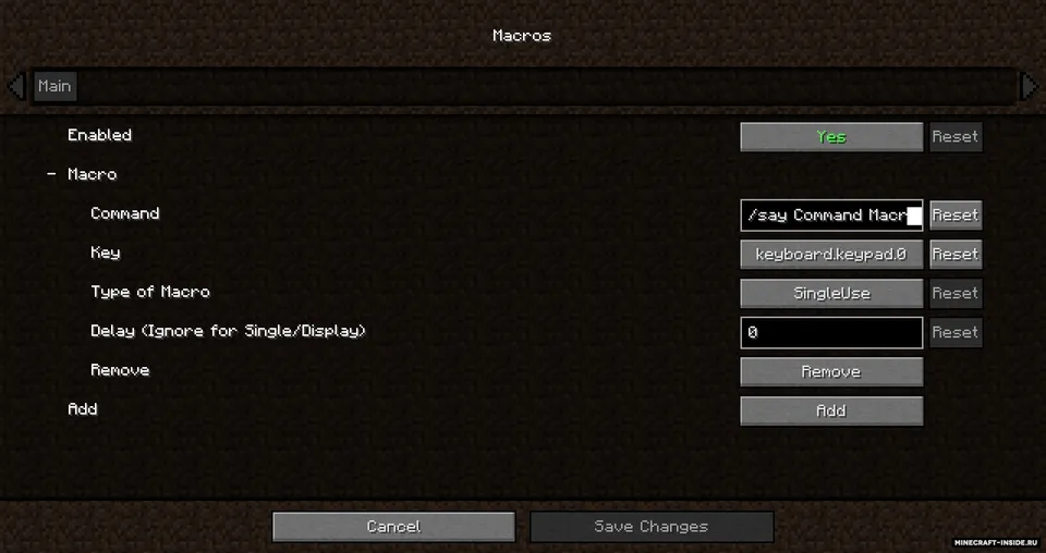 Command Macros — Minecraft mod, rasm 2