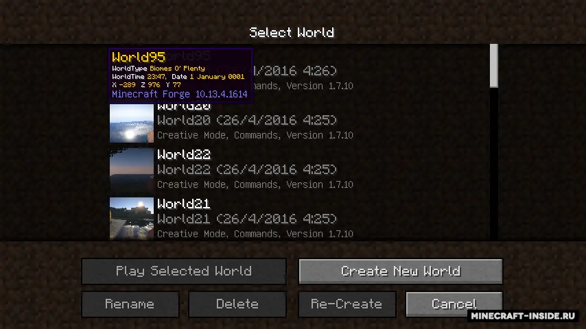 Advanced World Selection — Minecraft mod, rasm 2