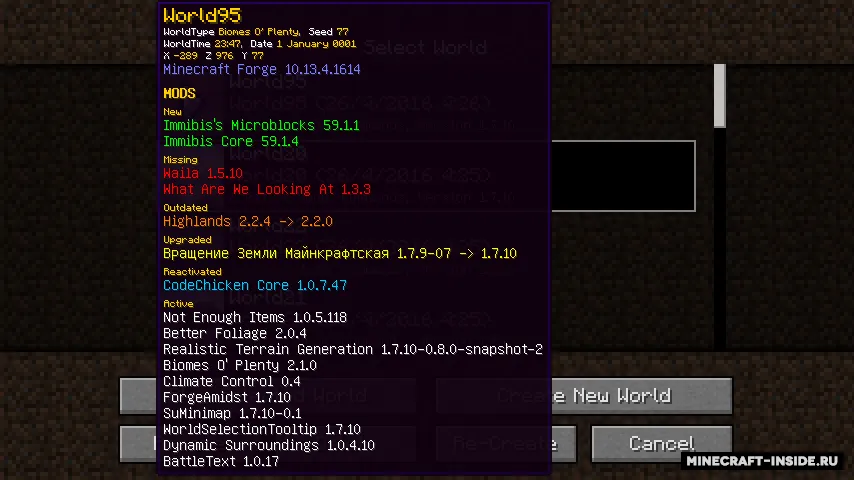 Advanced World Selection — Minecraft mod, rasm 3