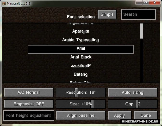 Unicode Font Extension — Minecraft mod, rasm 5