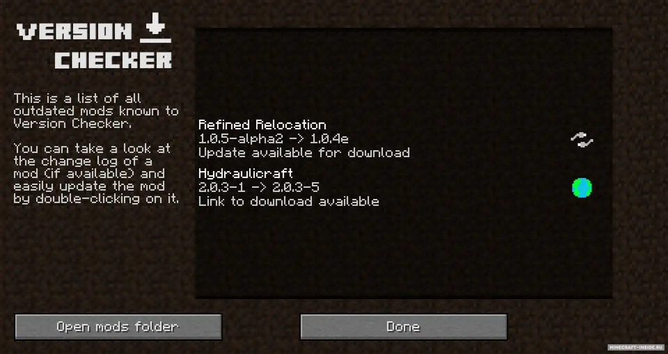 Version Checker — Minecraft mod, rasm 3
