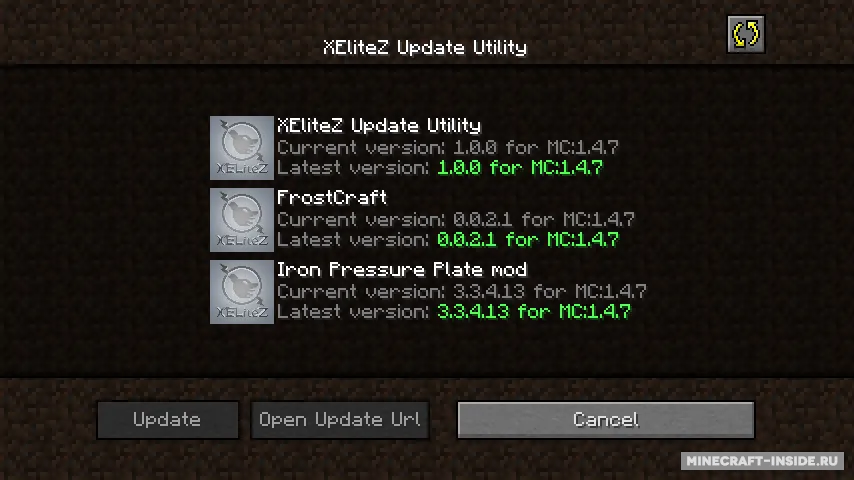 XEliteZ Mod Update Utility — Minecraft mod, rasm 2