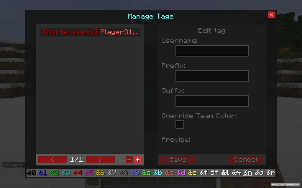 PlayerTag — Minecraft mod, rasm 2