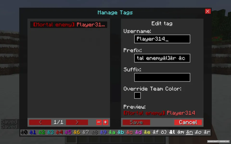 PlayerTag — Minecraft mod, rasm 3
