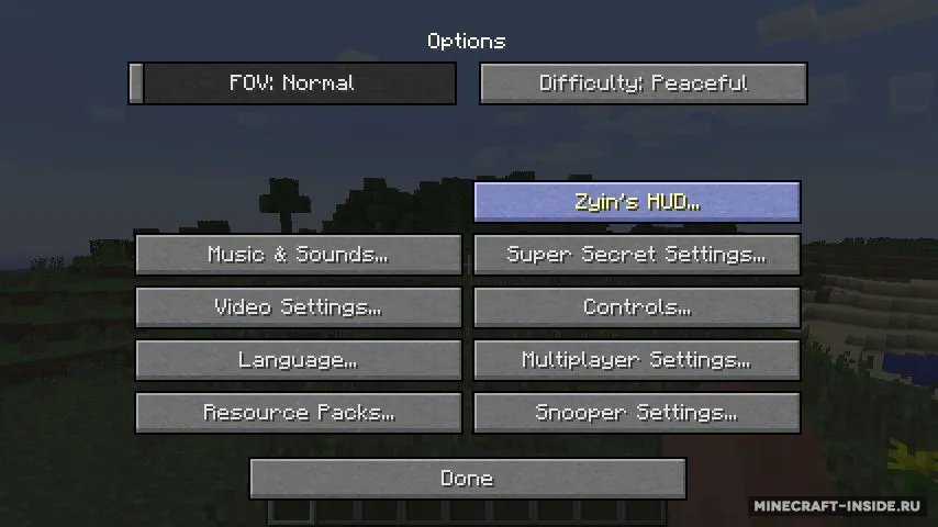 Zyin's HUD — Minecraft mod, rasm 2