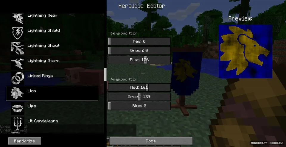 CraftHeraldry — Minecraft mod, rasm 2
