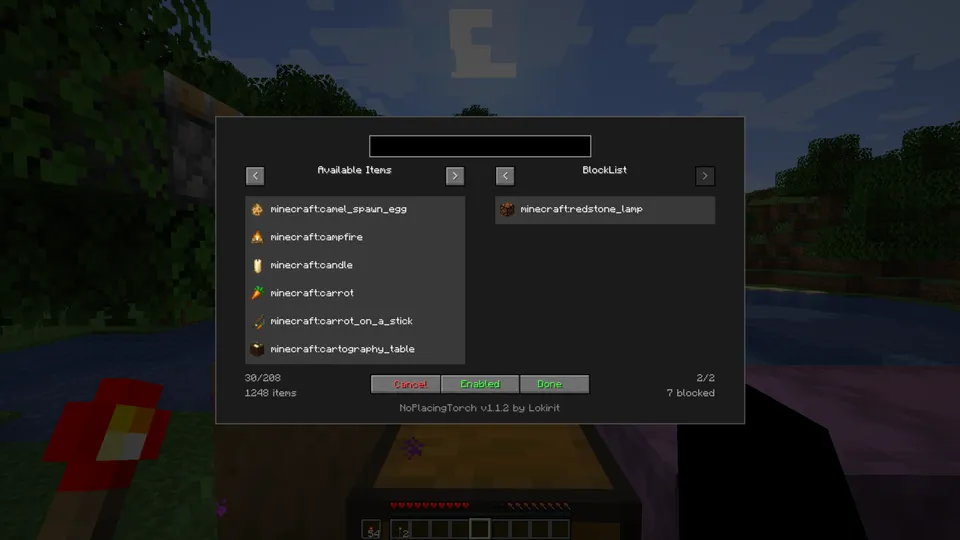 NoPlacingTorch — Minecraft mod, rasm 2