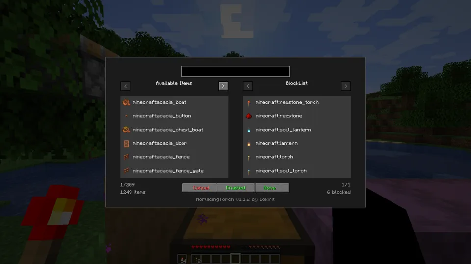 NoPlacingTorch — Minecraft mod, rasm 4