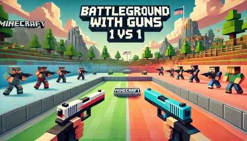 Battleground with guns 1 vs 1 — Minecraft xarita, rasm 1