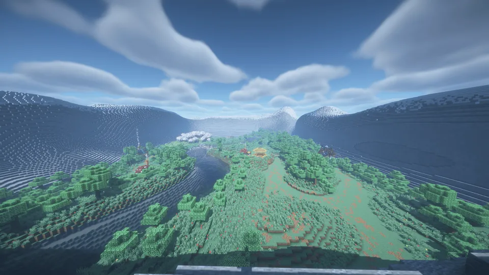 Tog'lar, o'rmon va qo'ziqorin-uylar — Minecraft xarita, rasm 3