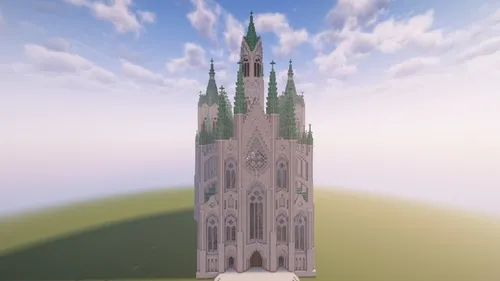 Large white gothic church — Minecraft xarita, rasm 1