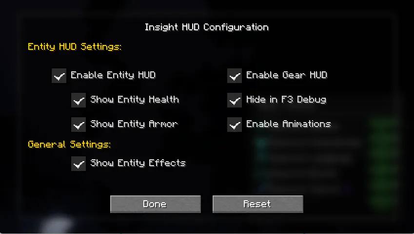 Insight HUD — Minecraft mod, rasm 4