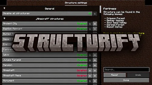 Structurify — Minecraft mod, rasm 1