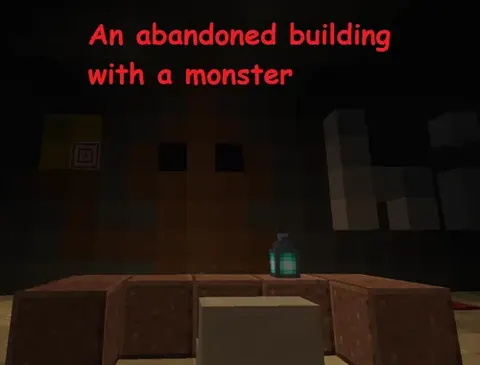 An abandoned building with a monster