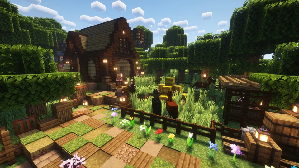 Omon qolish uchun shinam qishloq — Minecraft xarita, rasm 5