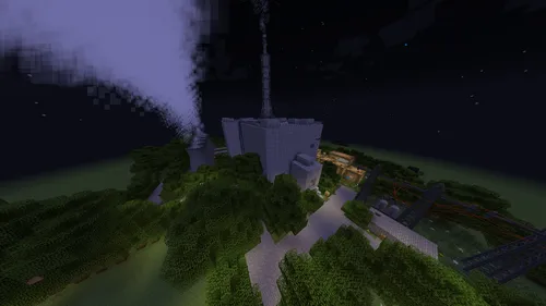 Ikki qishloqli atom elektr stansiyasi — Minecraft xarita, rasm 1