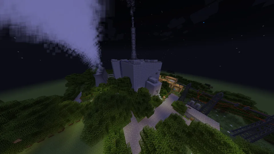 Ikki qishloqli atom elektr stansiyasi — Minecraft xarita, rasm 4