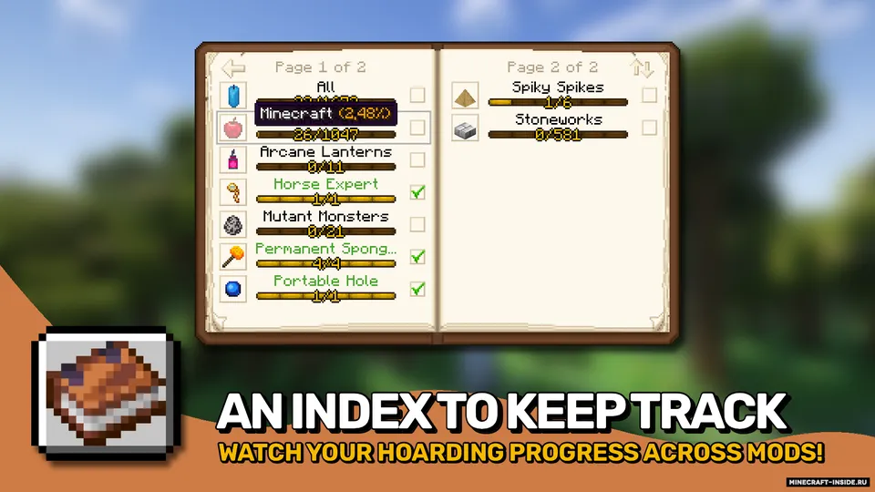 Completionist's Index — Minecraft mod, rasm 2