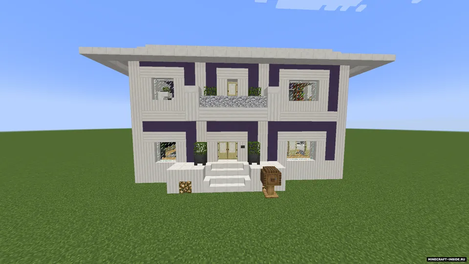 Hovuzli ikki qavatli uy — Minecraft xarita, rasm 3