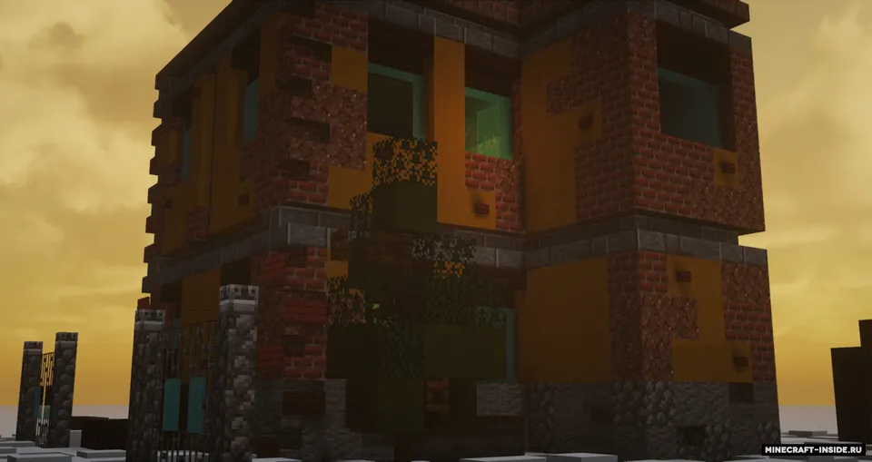 Ikki qavatli uy - Qorli yolg'izlik — Minecraft xarita, rasm 2