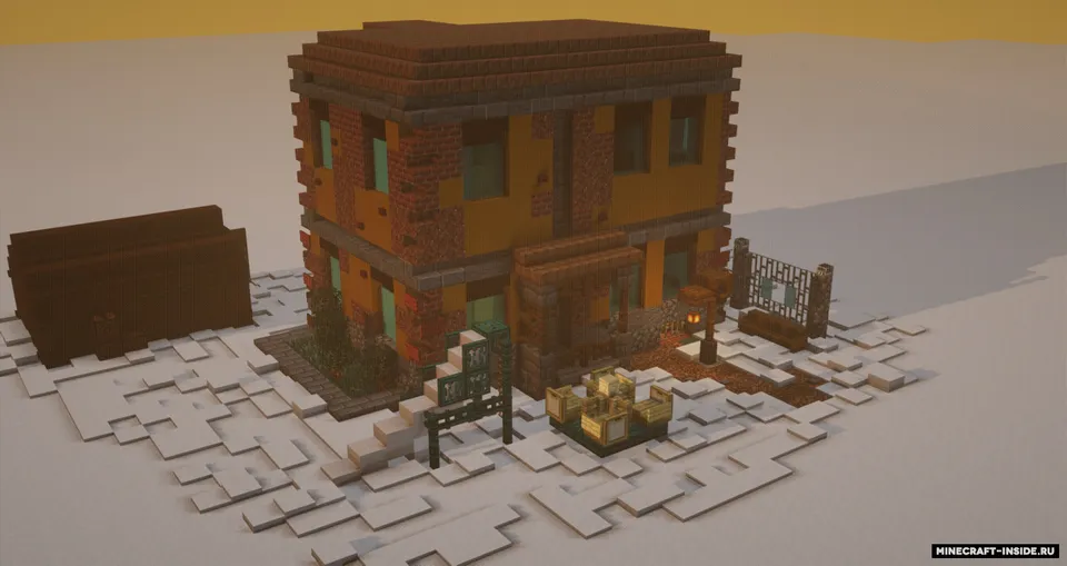 Ikki qavatli uy - Qorli yolg'izlik — Minecraft xarita, rasm 3
