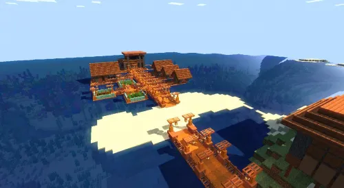 Suv ustidagi uychalar — Minecraft xarita, rasm 1