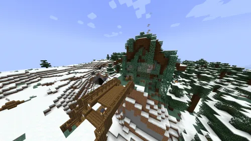 Qiyalikdagi qishki uy — Minecraft xarita, rasm 1