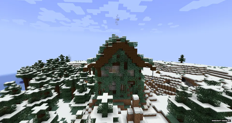 Qiyalikdagi qishki uy — Minecraft xarita, rasm 2