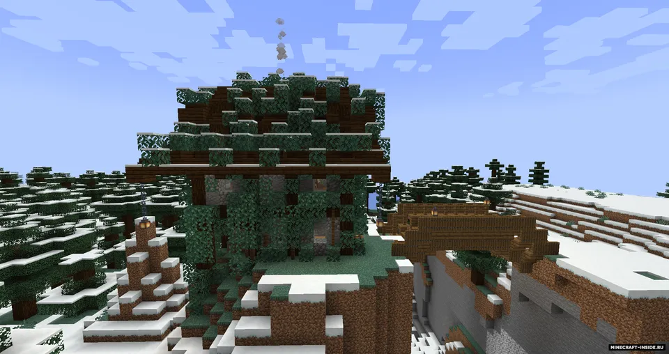 Qiyalikdagi qishki uy — Minecraft xarita, rasm 3
