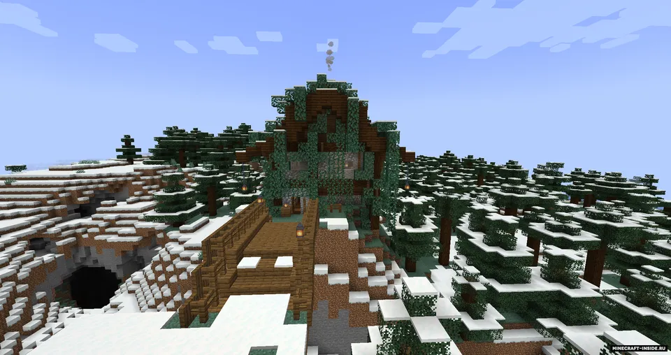 Qiyalikdagi qishki uy — Minecraft xarita, rasm 4