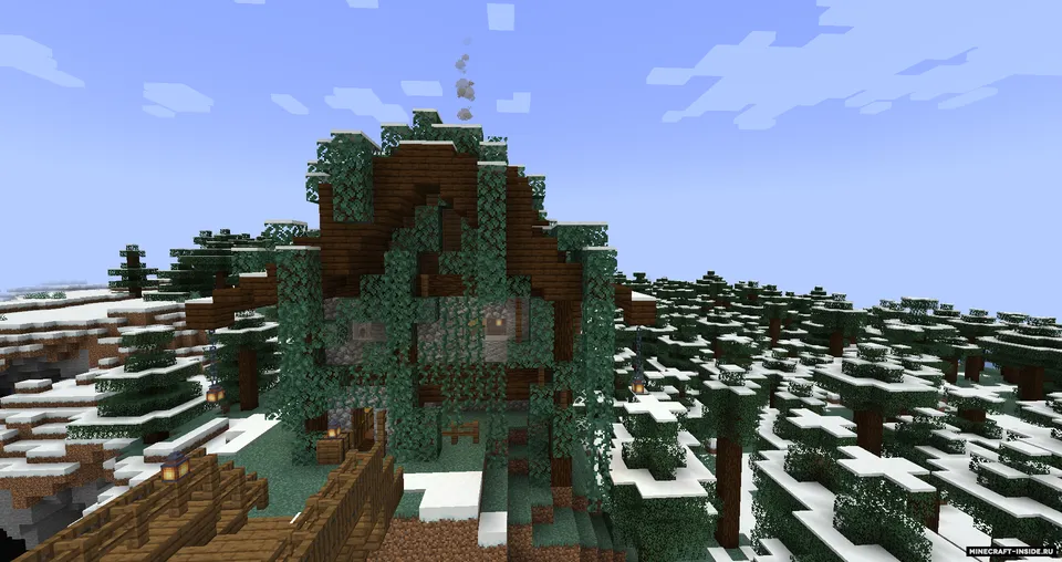 Qiyalikdagi qishki uy — Minecraft xarita, rasm 5