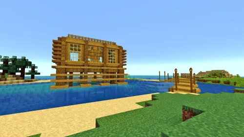 Improvizatsiya: Omon qolish uchun suvdagi uy — Minecraft xarita, rasm 1