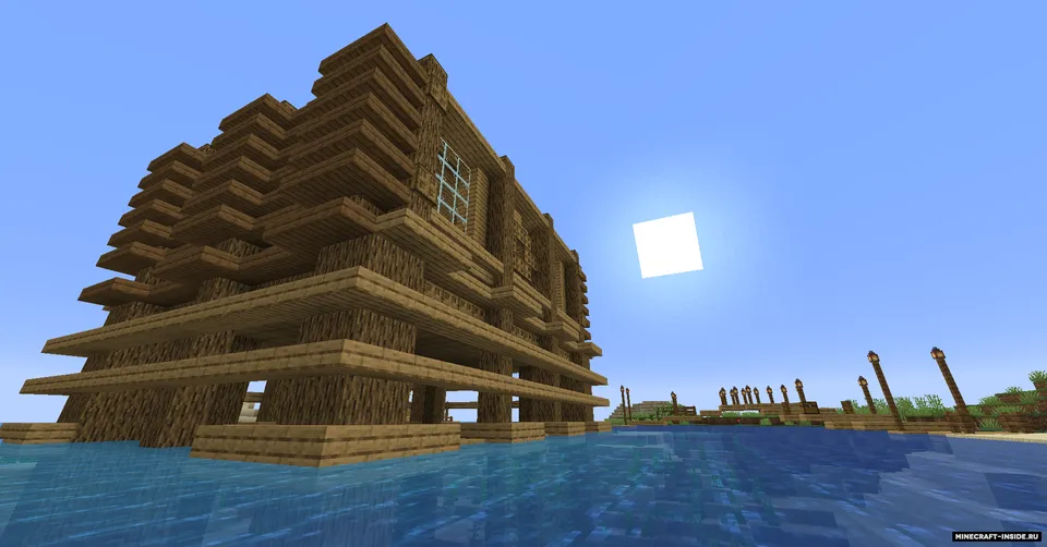 Improvizatsiya: Omon qolish uchun suvdagi uy — Minecraft xarita, rasm 3