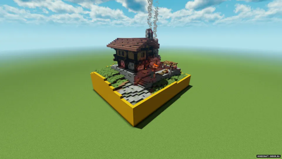 O'rta asr temirchiligi | uy | eritish pechi — Minecraft xarita, rasm 2