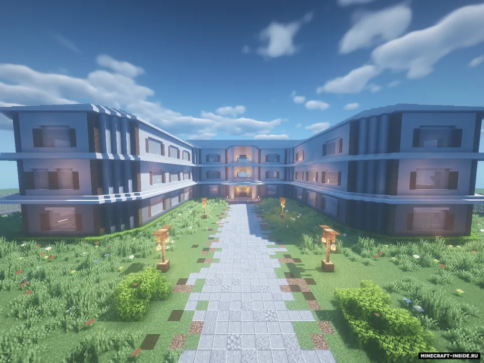 Chiroyli hovlili katta qasr — Minecraft xarita, rasm 2