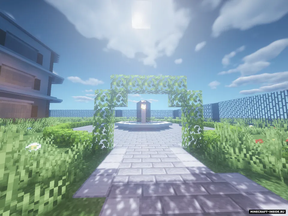 Chiroyli hovlili katta qasr — Minecraft xarita, rasm 3