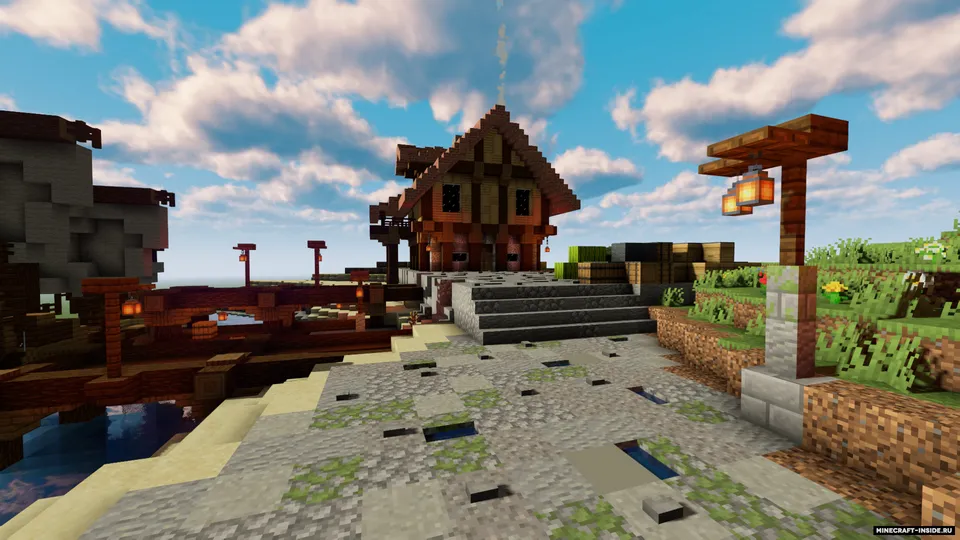 Port | Daryo bo'yidagi o'rta asr uyi | Kema — Minecraft xarita, rasm 3