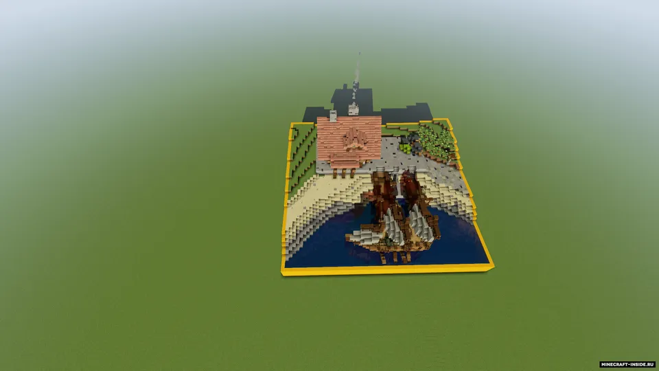 Port | Daryo bo'yidagi o'rta asr uyi | Kema — Minecraft xarita, rasm 4