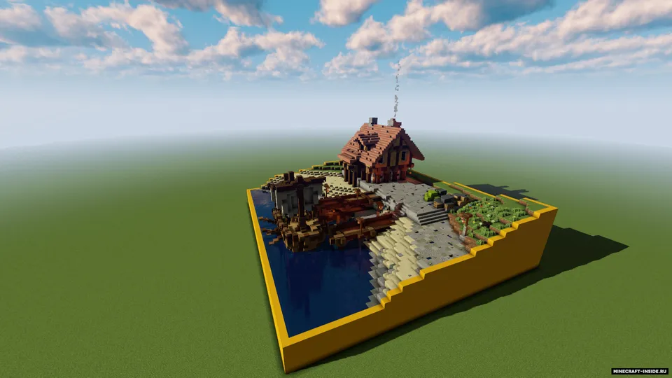 Port | Daryo bo'yidagi o'rta asr uyi | Kema — Minecraft xarita, rasm 5