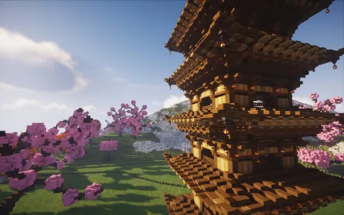 Yapon ibodatxonasi — Minecraft xarita, rasm 1