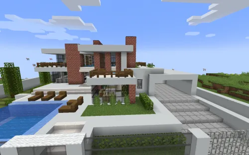 Mebellar bilan jihozlangan milliarder uyi — Minecraft xarita, rasm 1